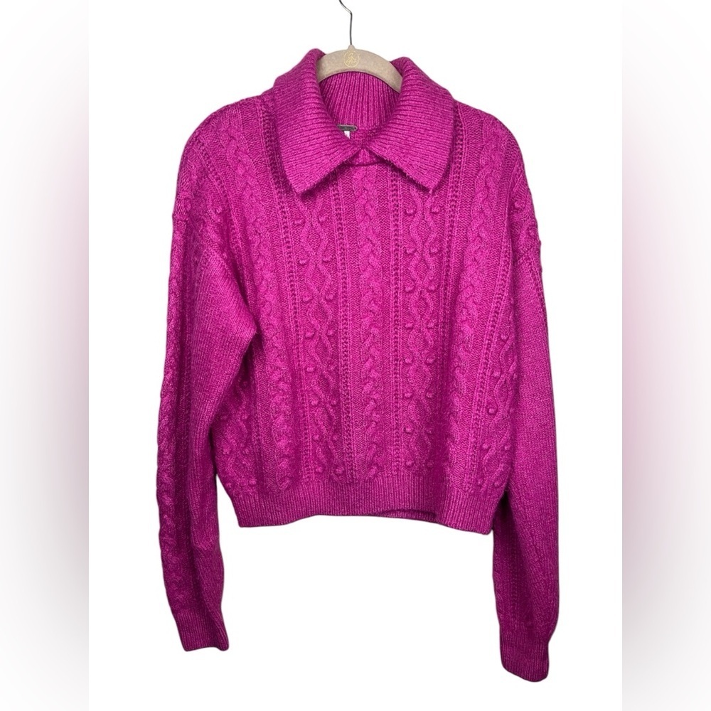 Free People Every Cloud Pullover in Fuchsia Fizz Size Small - Picture 2 of 8